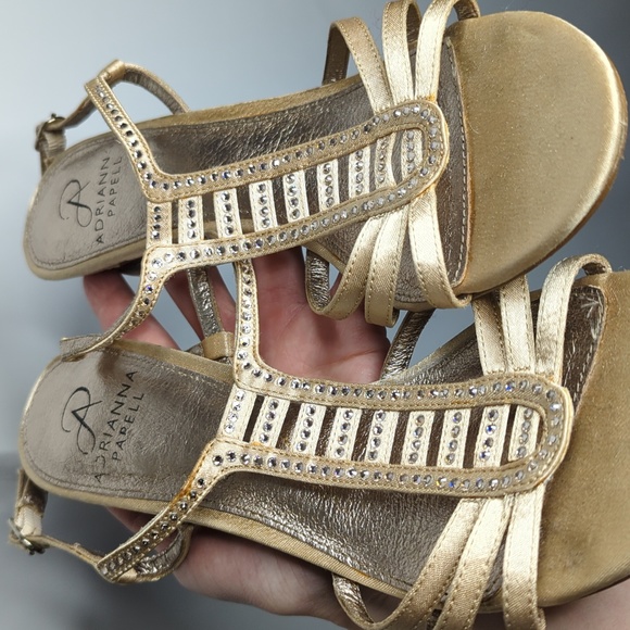 Slingback kitten Adrianna Papell heels with rhinestones - Picture 3 of 10